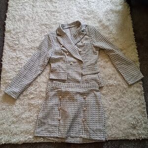 Shein white Two piece skirt suit